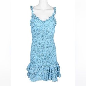 NWT BCBGeneration Women's Sleeveless Smocked Tiered Dress with Flounce